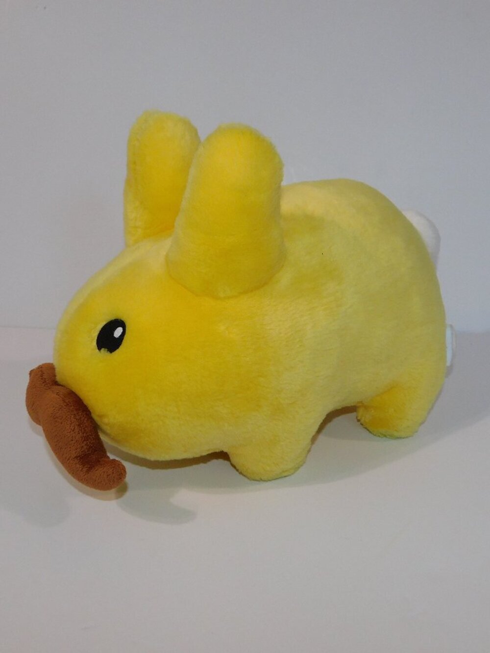 Kidrobot Frank Kozik Large 14" Plush Yellow Labbit Brown Mustache Stuffed Rabbit
